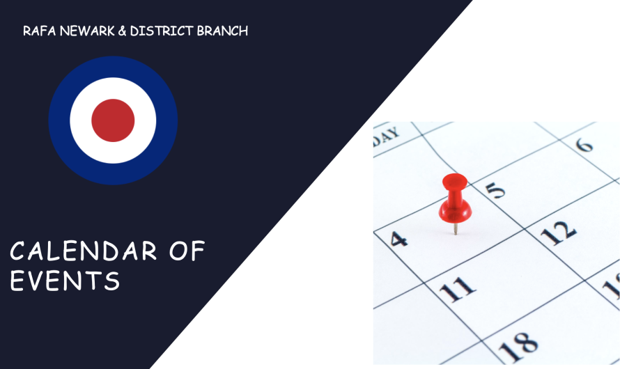 Calendar of Events – revised 5 August!